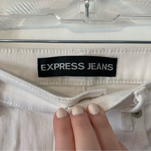 Express Jeans Denim Legging Women's Size 4 White Mid Rise 5-Pocket - Picture 3 of 9